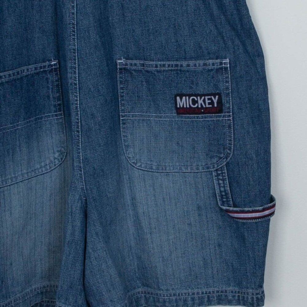Vintage‎ Disney Womens Overalls Denim Shortalls Shorts Size L Blue Mickey Mouse - Picture 10 of 10